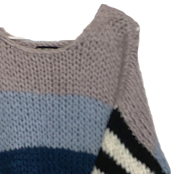 Blank NYC Mixed Signals Chunky Knit Striped Multicolored Sweater Size Large - Picture 4 of 6